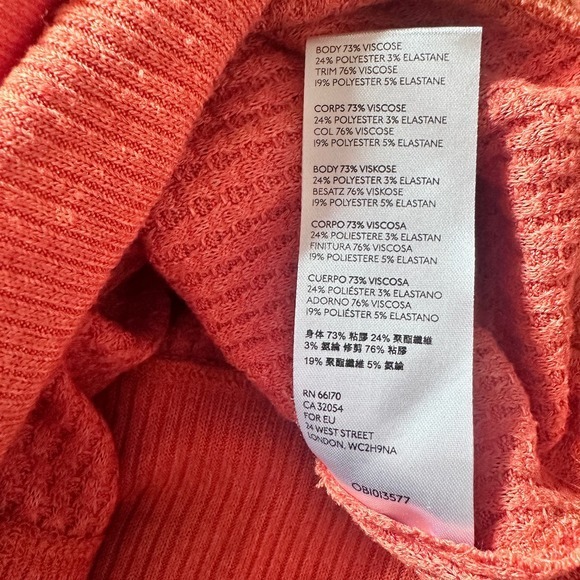 We The Free North Shore Thermal Waffle Knit Tunic orange Small - Picture 8 of 9